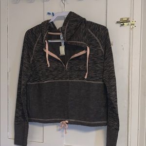 Grey pink half zip